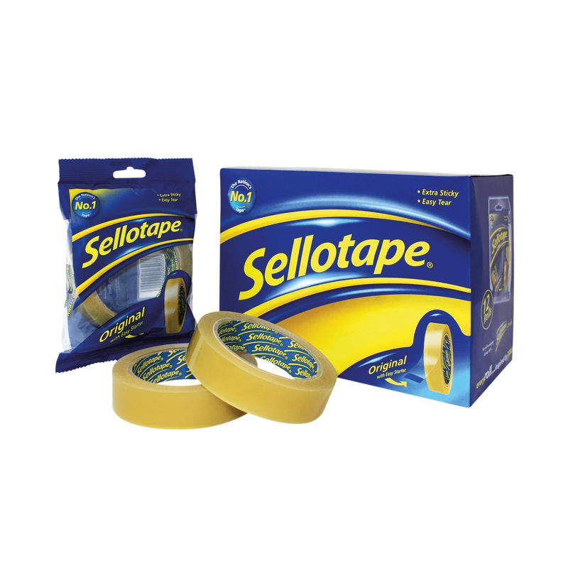 Sellotape Original Golden Tape 24mm x 50m - 1x Per Pack