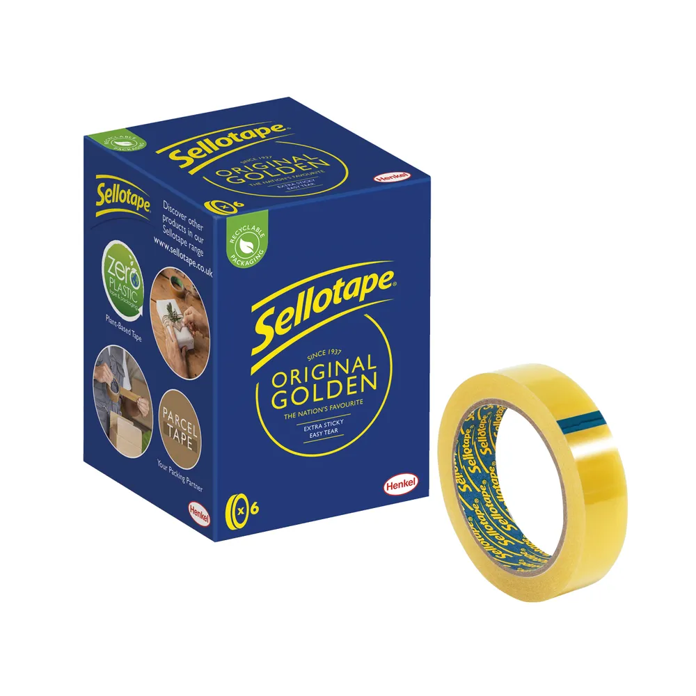 Sellotape Original Golden Tape 24mm x 50m - 1x Per Pack