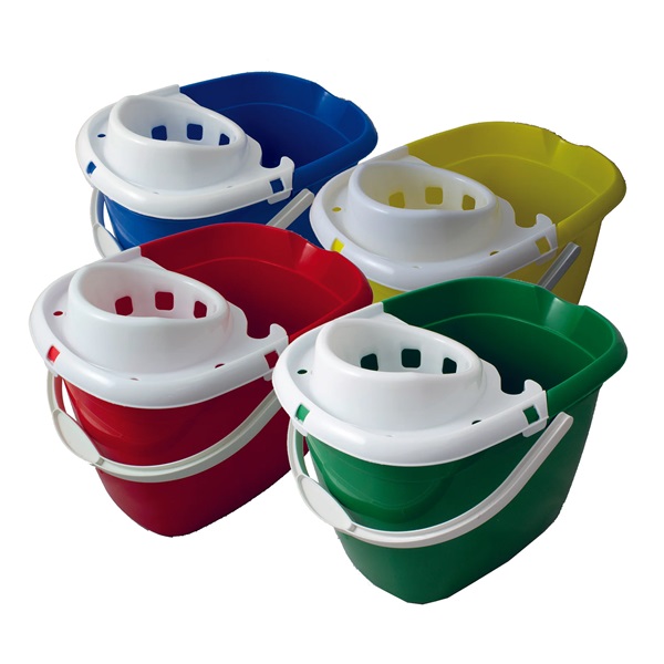 Standard Mop Bucket with Wringer Green 15x Litre - 1x Per Pack