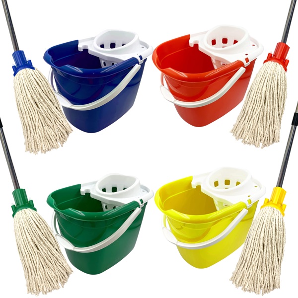 Standard Mop Bucket with Wringer Red 15x Litre - 1x Per Pack