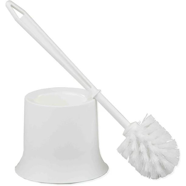 Plastic Toilet Brush Set White - 1x Per Pack