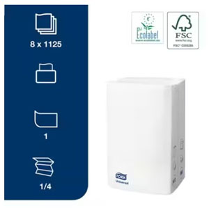 Tork Xpress 1-Ply Napkins White - 1125 Per Pack