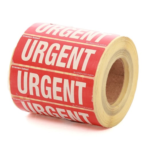 Urgent Parcel Labels - 89mm x 36mm - 1000x Labels Per Roll