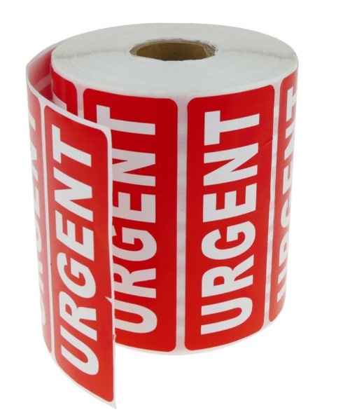 Urgent Parcel Labels - 89mm x 36mm - 1000x Labels Per Roll