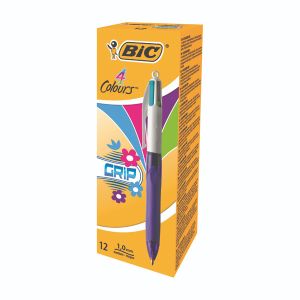 Bic 4 Colour Fashion Grip Pen Pk12