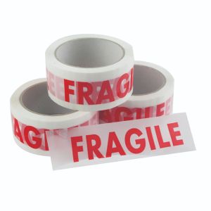 Vinyl Tape Fragile Whte/Red 50mmx66m