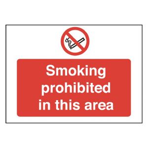 Smoking Prohibited In 450x600 PVC